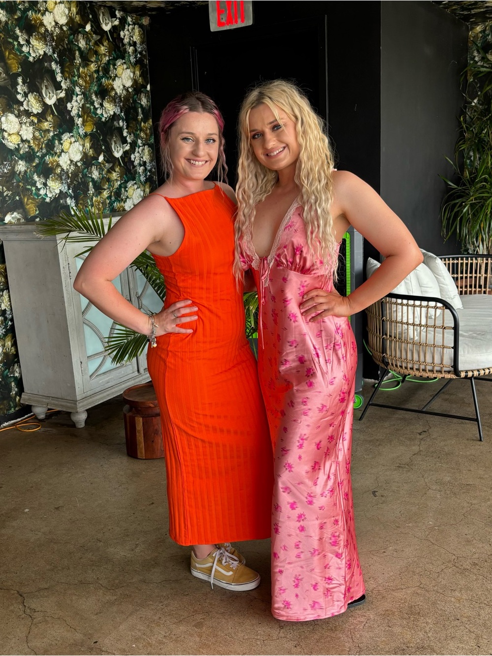 Zara Bright Orange Ribbed Maxi Dress